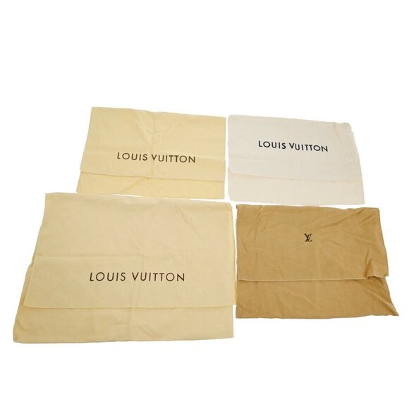 LOUIS VUITTON Logo 10 Set Dust Bag Drawstring Canvas Cotton Beige Brown - Picture 3 of 16